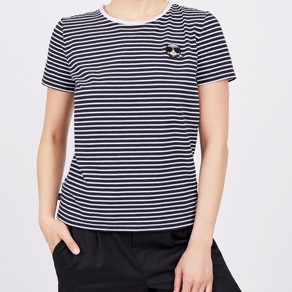 Karl Lagerfeld Stripe Tee Small - Picture 1 of 8